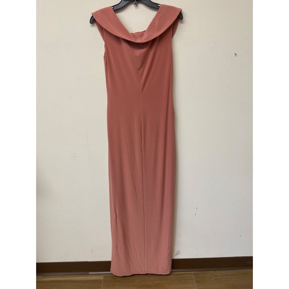 Lauren Ralph Lauren Women's Pink Mahogany Jersey Off The Shoulder Gown NWT - Picture 3 of 6